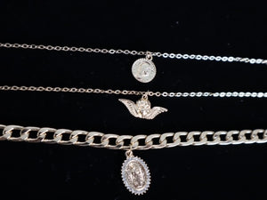 Virgin Mary layered chain anklet| Gold