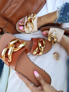 Yessi chain sandals|Camel
