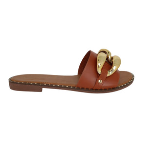 Yessi chain sandals|Camel